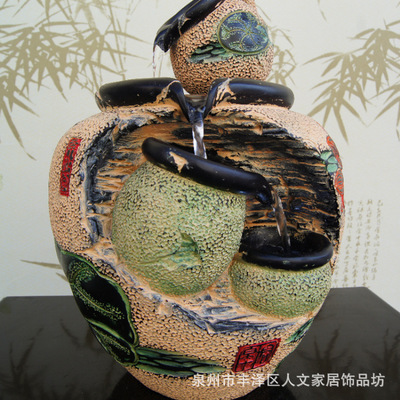 居家灵动之美 喷泉流水树脂工艺品，集加湿与装饰于一体的家居好物